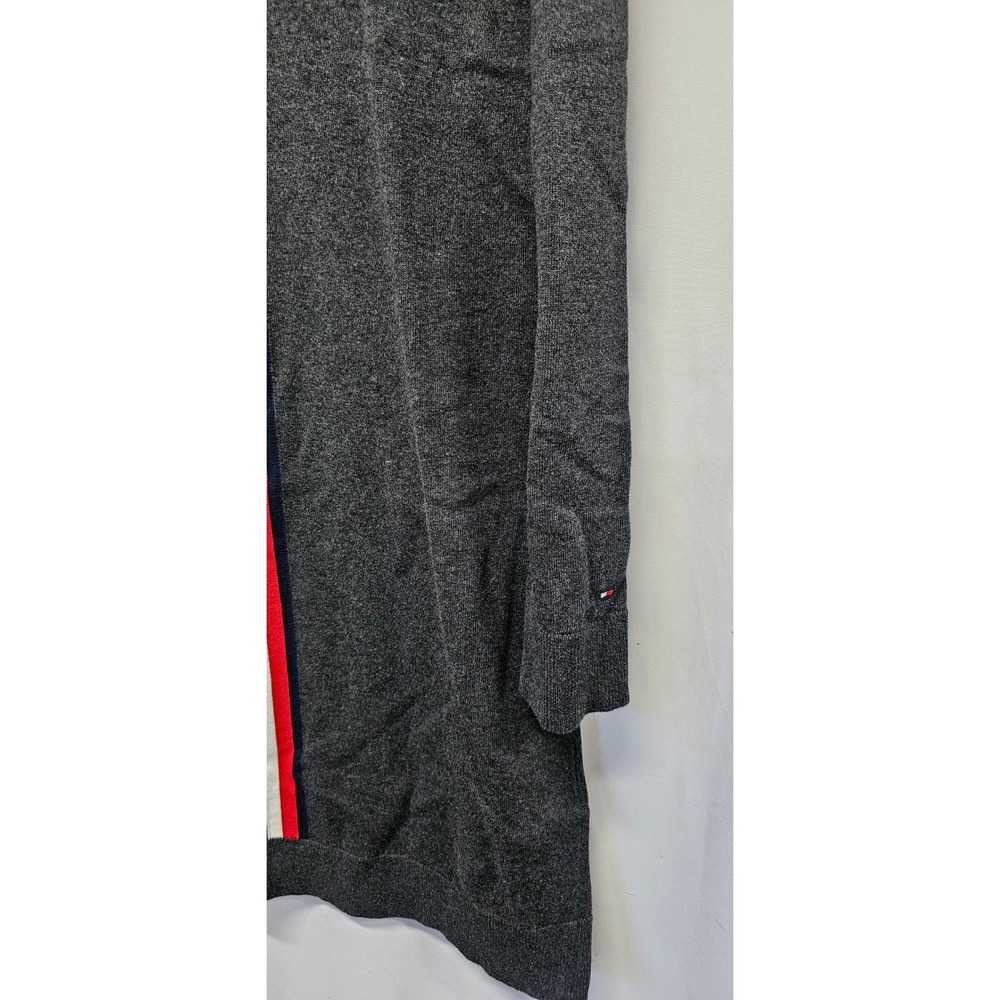 Tommy Hilfiger Gray Turtleneck Sweater Dress Racing Stripe Long Sleeve Knit - Picture 4 of 9